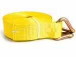 สายสเตย์รัดสินค้าหนัก Winch Strap ตะขอเจ KingRoy สีเหลือง ยาว 9 เมตร กว้าง 7.5 ซม.