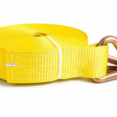 สายสเตย์รัดสินค้าหนัก Winch Strap ตะขอเจ KingRoy สีเหลือง ยาว 9 เมตร กว้าง 7.5 ซม.