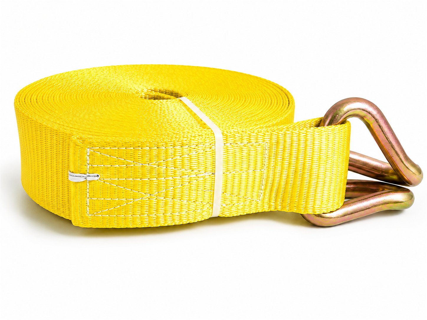 สายสเตย์รัดสินค้าหนัก Winch Strap ตะขอเจ KingRoy สีเหลือง ยาว 9 เมตร กว้าง 7.5 ซม.