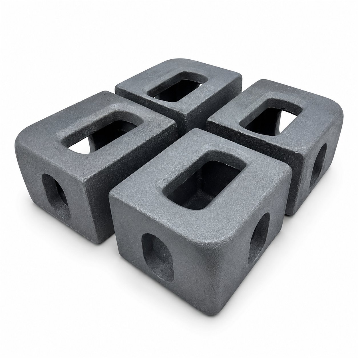 หัวลูกเต๋าคอนเทนเนอร์ Corner Casting มาตรฐาน ISO 1161 เหล็กหล่อ SCW480